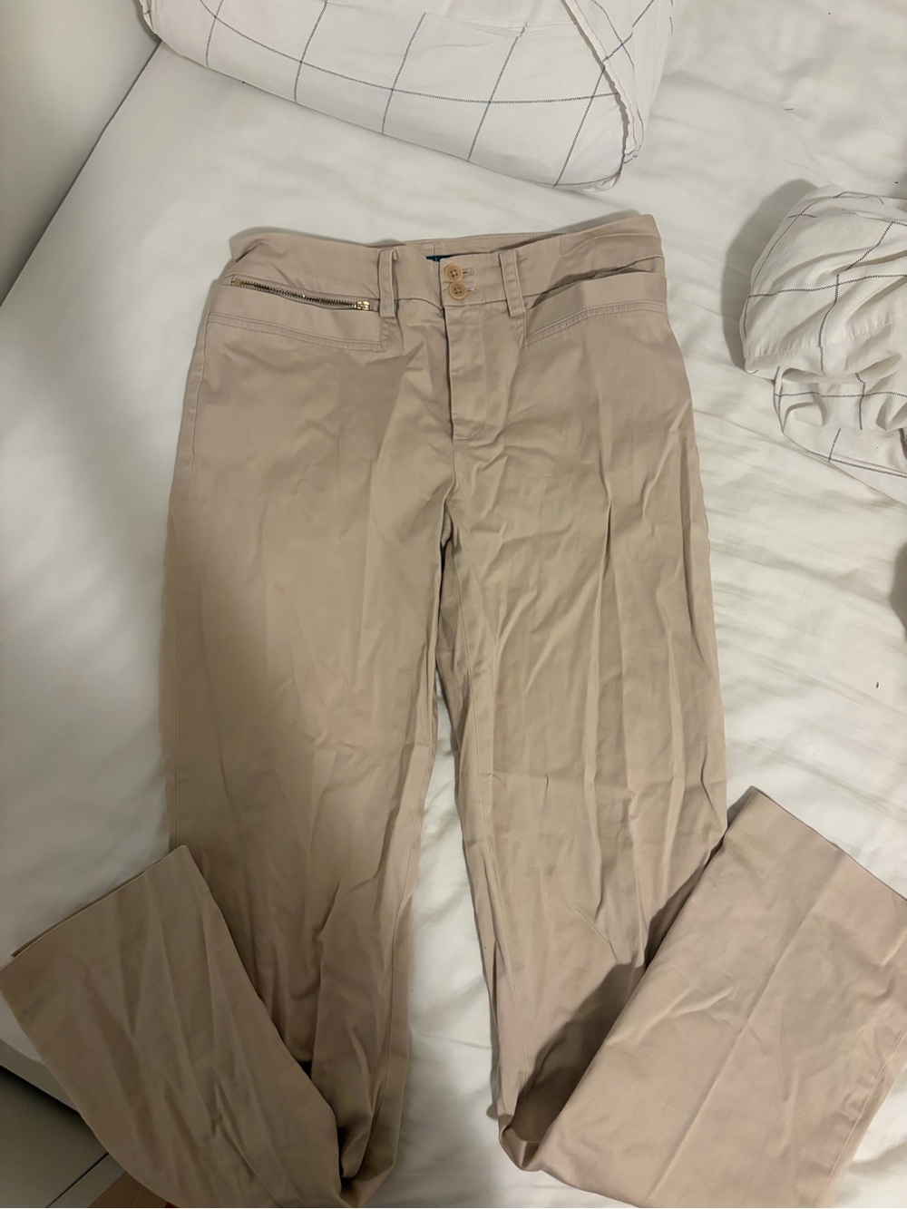 Ralph Lauren Straight-Leg Jeans in Light Beige